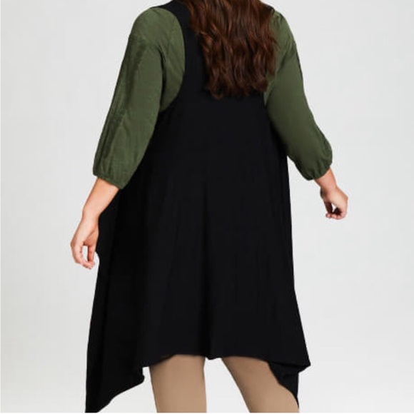 2/$100 Avenue Plus OS, Fits 16-24 Plus I suggest, black duster cardi/vest - Picture 2 of 5